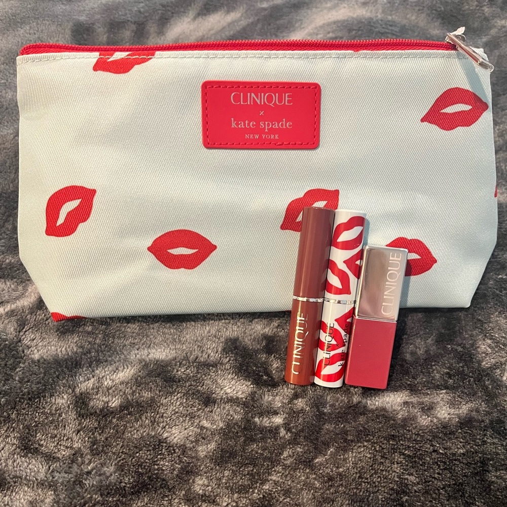 Clinique Lipstick & Kate Spade Make Up Bag